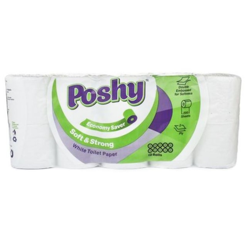 POSHY ECONOMY TOILET TISSUE TOLLS 10