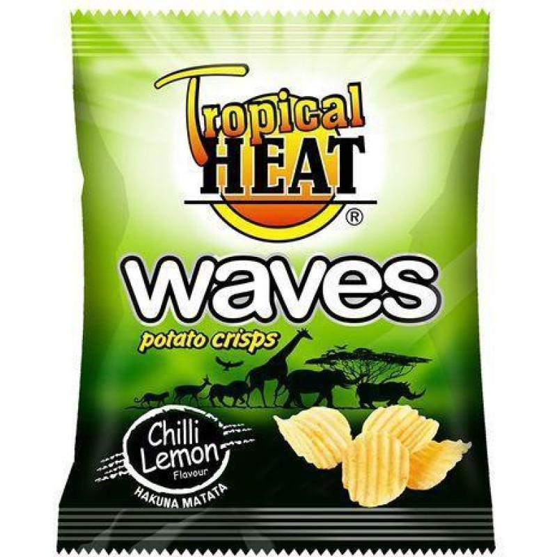 TROPICAL HEAT WAVES CRISPS CHILLI LEMON 125G