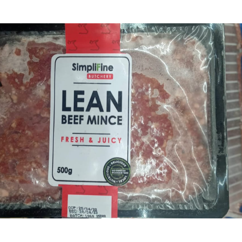 SIMPLIFINE LEAN BEEF MINCE 500G