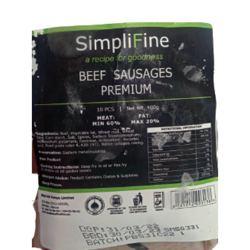 SIMPLIFINE(ALPHA) SAUSAGES PREMIUM 400G