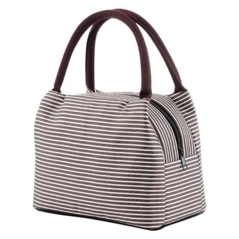 GRACE PAK INSULATED LUNCH BAG– MAROON WHITE STRIPES