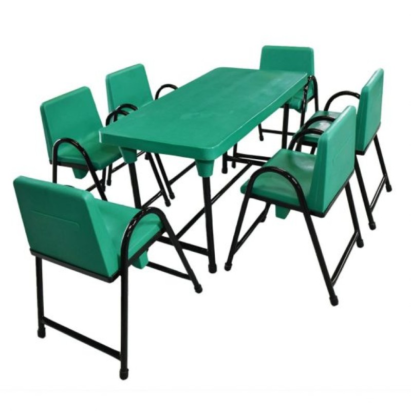 GRACE PAK GREEN KIDS TABLE  AND 6 CHAIRS SET