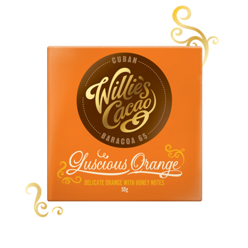 Willies Cacao Cuban Baracoa-luscious Orange Dark Chocolate 65% 50g