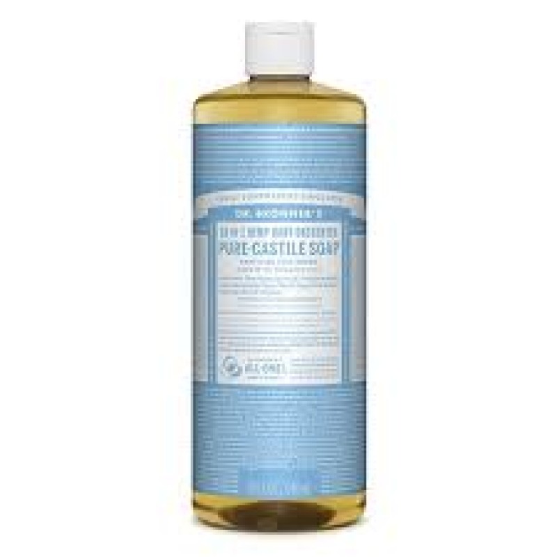 DR BRONNER'S 18 IN 1 HEMP BABY UNSCENTED PURE CASTILE LIQUID SOAP 946ML