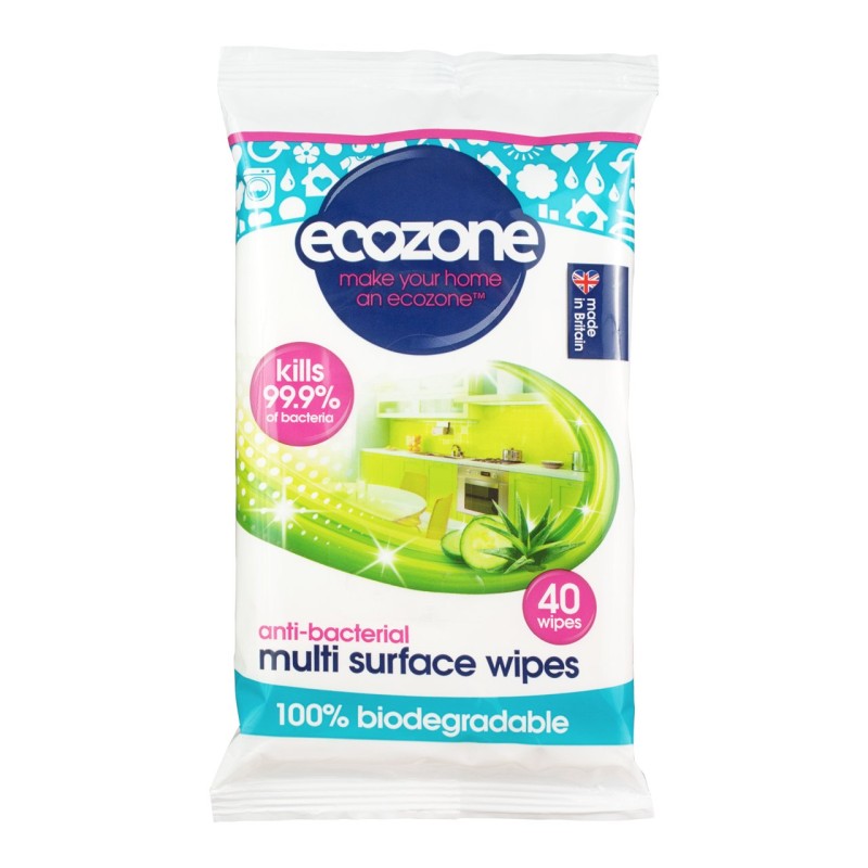 ECOZONE ANTI-BACTERIAL MULTI SURFACE WIPES 40