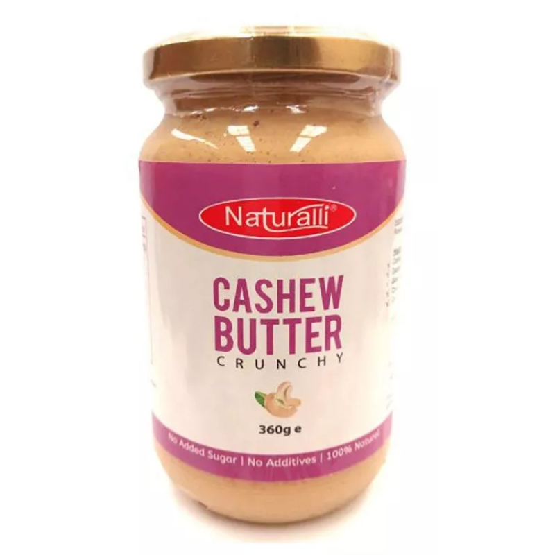 NATURALLI CASHEW NUT BUTTER CRUNCHY 360G