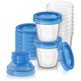 AVENT BREAST MILK STORAGE CUPS 180ML 10'S