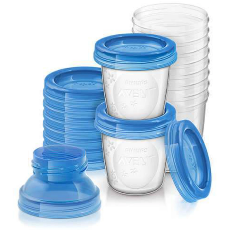 AVENT BREAST MILK STORAGE CUPS 180ML 10'S