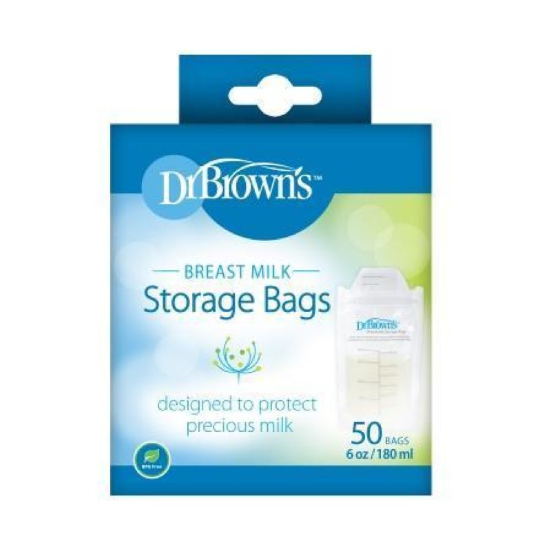 DR BROWN'S BREASTMILK STORAGE BAG 180ML 50'S 