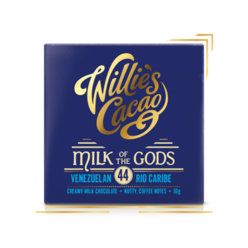 Willies Cacao Milk Of The Gods-venezuelan Rio Caribe Milk Chocolate 44% 50g