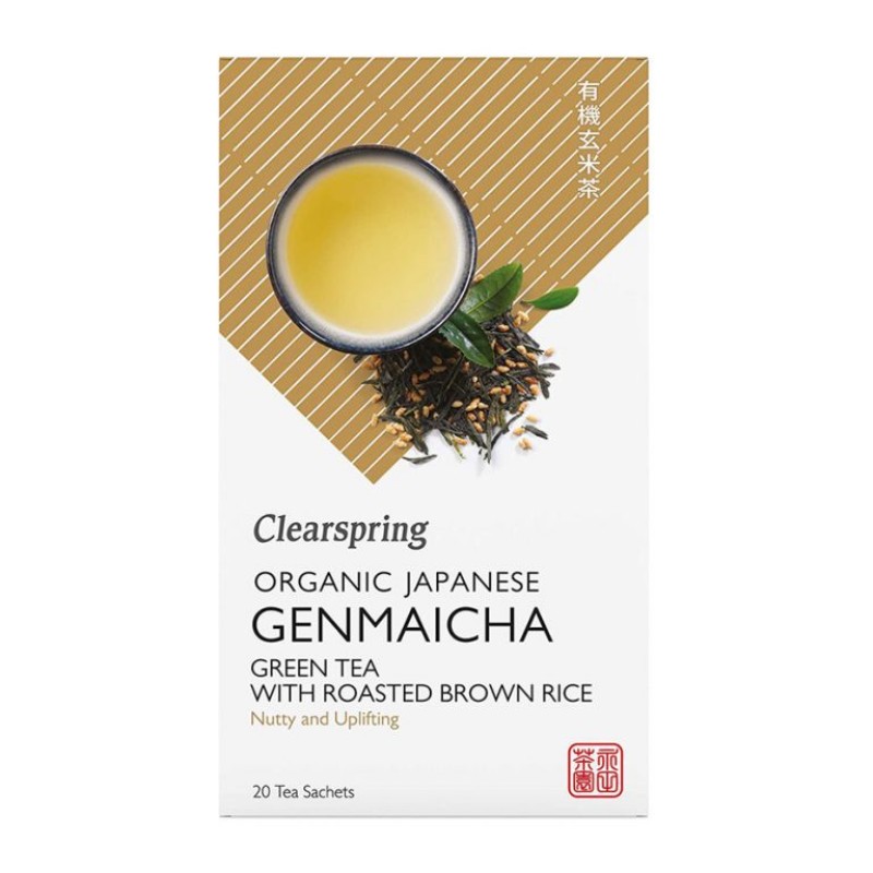 CLEARSPRING ORGANIC JAPANESE GENMAICHA GREEN TEA WITH ROASTED BROWN RICE 90G