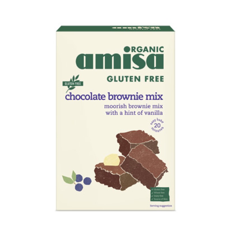 AMISA ORGANIC GLUTEN-FREE CHOCOLATE BROWNIE MIX 400GM