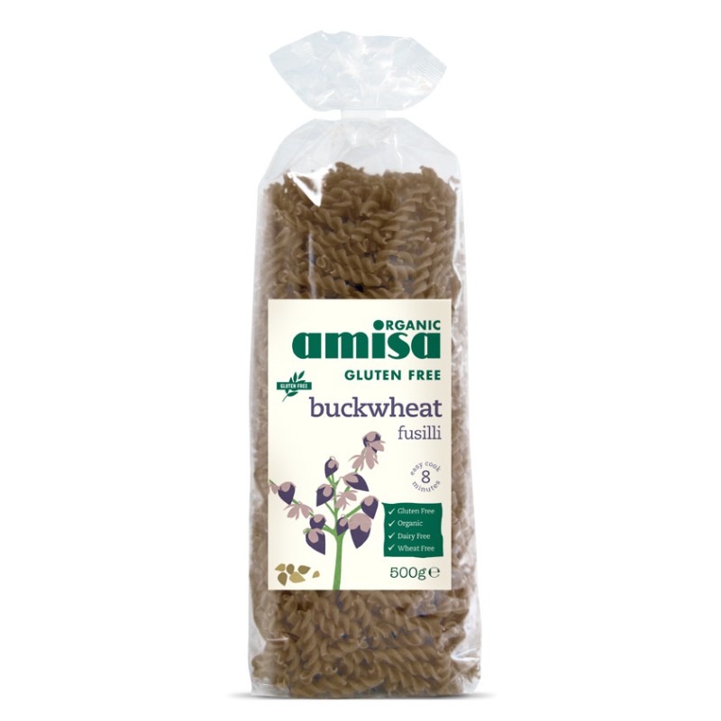 AMISA ORGANIC GLUTEN-FREE PURE BUCWHEAT FUSILLI 500G