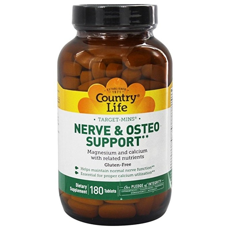 COUNTRY LIFE TARGET-MINS NERVE & OSTEO SUPPORT 180TABS