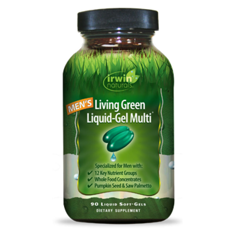 IRWIN NATURALS LIVING GREEN LIQUID-GEL MULTI FOR MEN 90CT