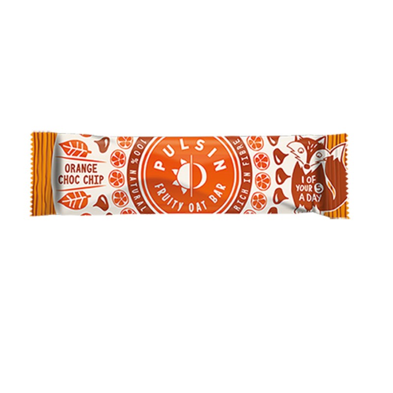 PULSIN SRP FRUITY OAT ORANGE CHOCOLATE CHIP & BAR 25G PULSIN SRP FRUITY OAT ORANGE CHOCOLATE CHIP & BAR 25G