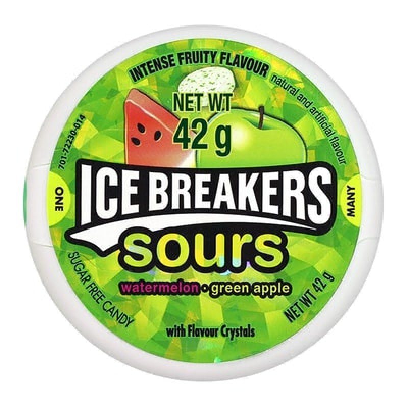 Ice Breakers Sours Watermelon And Green Apple 42g	