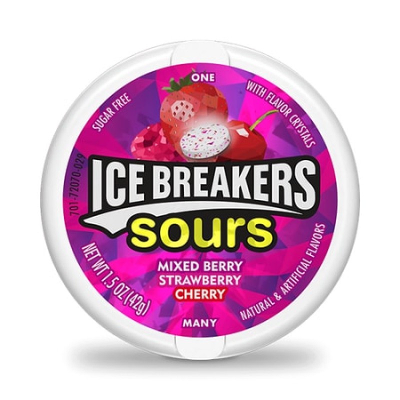 Ice Breakers Sours Mixed Berry Strawwberry Cherry 42g	