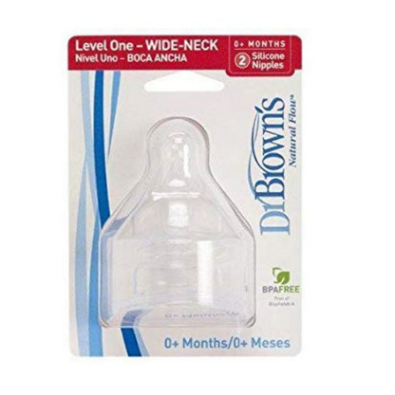 DR BROWN’S WIDE-NECK LEVEL 1 BABY BOTTLE NIPPLE