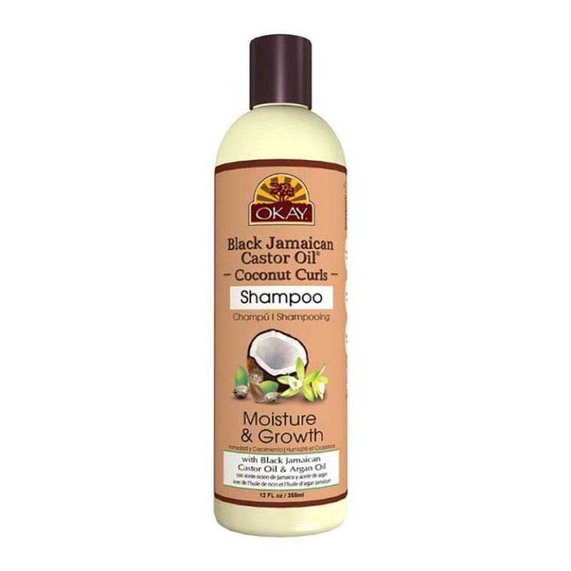 OKAY BLACK JAMAICAN CASTOR OIL COCONUT MOISTURE & GROWTH CURLS SHAMPOO 355ML