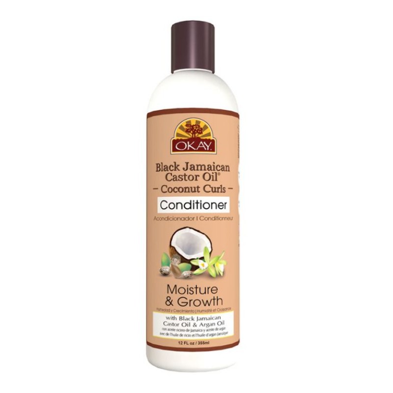 OKAY BLACK JAMAICAN CASTOR OIL COCONUT CURLS CONDITIONER MOISTURE & GROWTH 355ML OKAY BLACK JAMAICAN CASTOR OIL COCONUT CURLS CONDITIONER MOISTURE & GROWTH 355ML