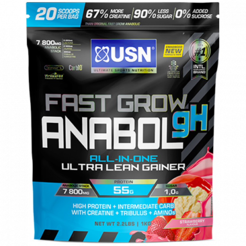 USN FAST GROW ANABOLIC STRAWBERRY FLAVOUR 1KG 