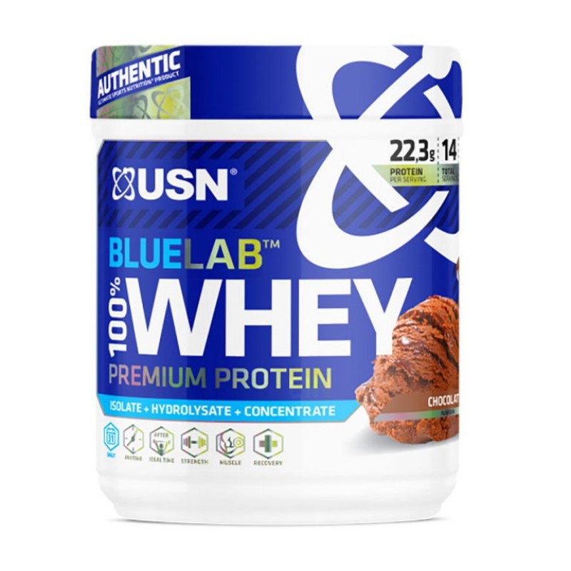 USN BLUE LAB 100% PREMIUM WHEY PROTEIN CHOCOLATE FLAVOUR 454G 