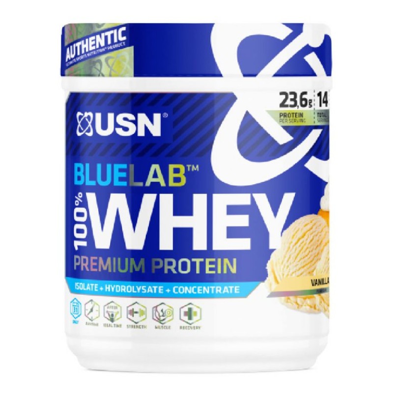 USN BLUE LAB 100% PREMIUM WHEY PROTEIN VANILLA FLAVOUR 454G 