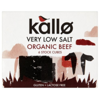 KALLO ORGANIC BEEF STOCK CUBES LOW SALT 48G (6 STOCK CUBES)