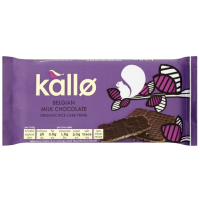 KALLO BELGIAN MILK CHOCOLATE ORGANIC RICE CAKE THINS 90GM