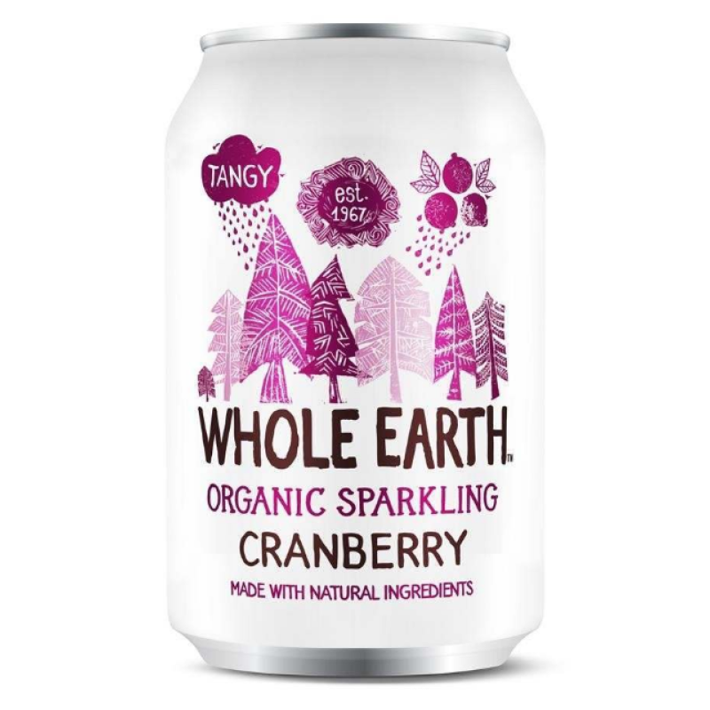 WHOLE EARTH ORGANIC SPARKLING CRANBERRY 330ML