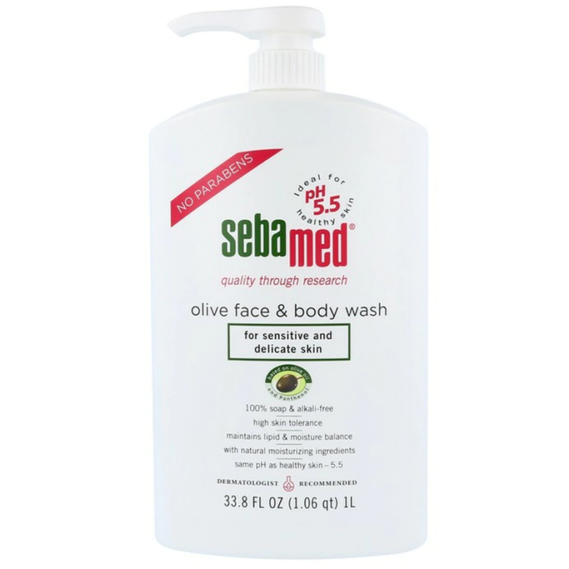 SEBAMED OLIVE FACE AND BODY WASH FOR SENSITIVE AND DELICATE SKIN 1L