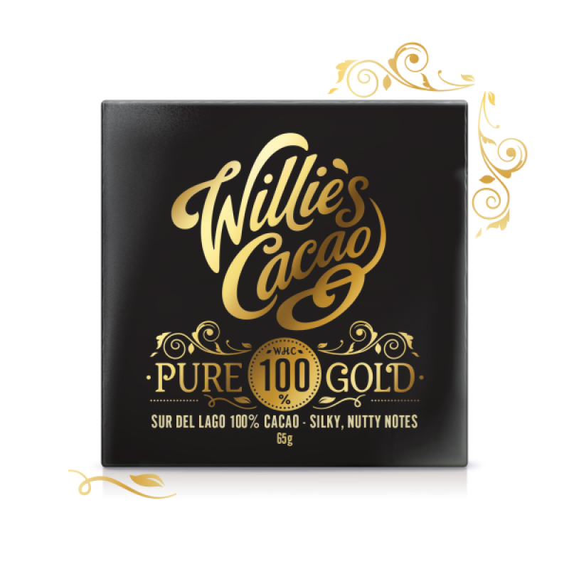 Willies Cacao Pure 100% Gold Chocolate 40g