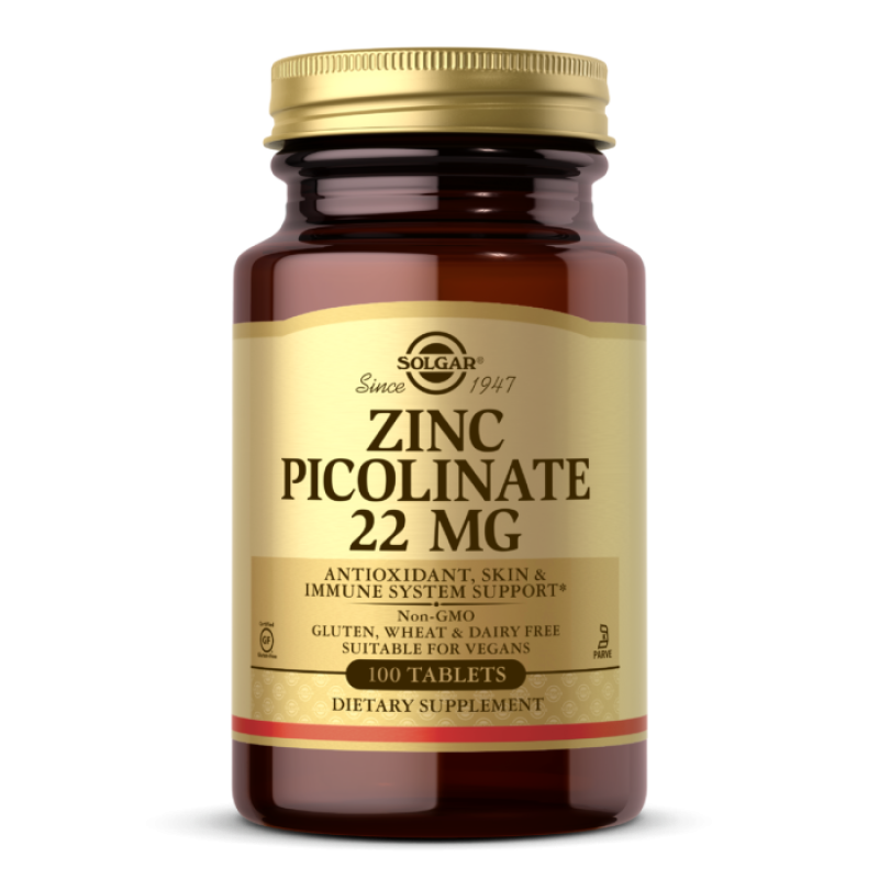 SOLGAR ZINC  PICOLINATE 22 MG TABLETS 100'S 