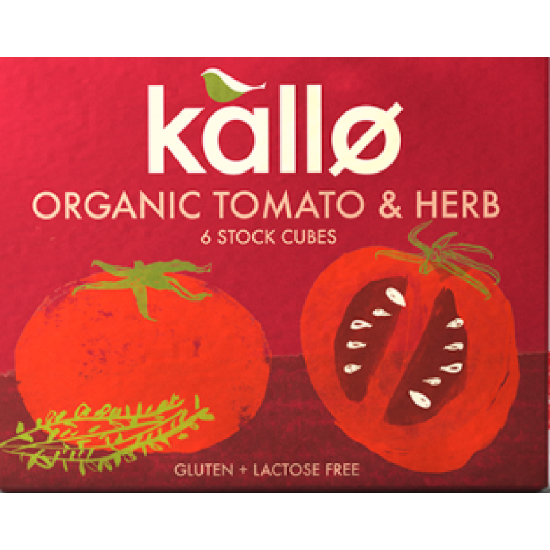 KALLO ORGANIC TOMATO AND HERB CUBES 66GM (6 STOCK CUBES)