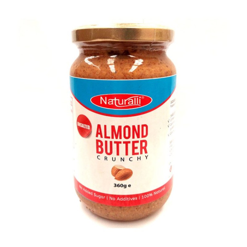 NATURALLI UNSALTED ALMOND BUTTER CRUNCHY 360G