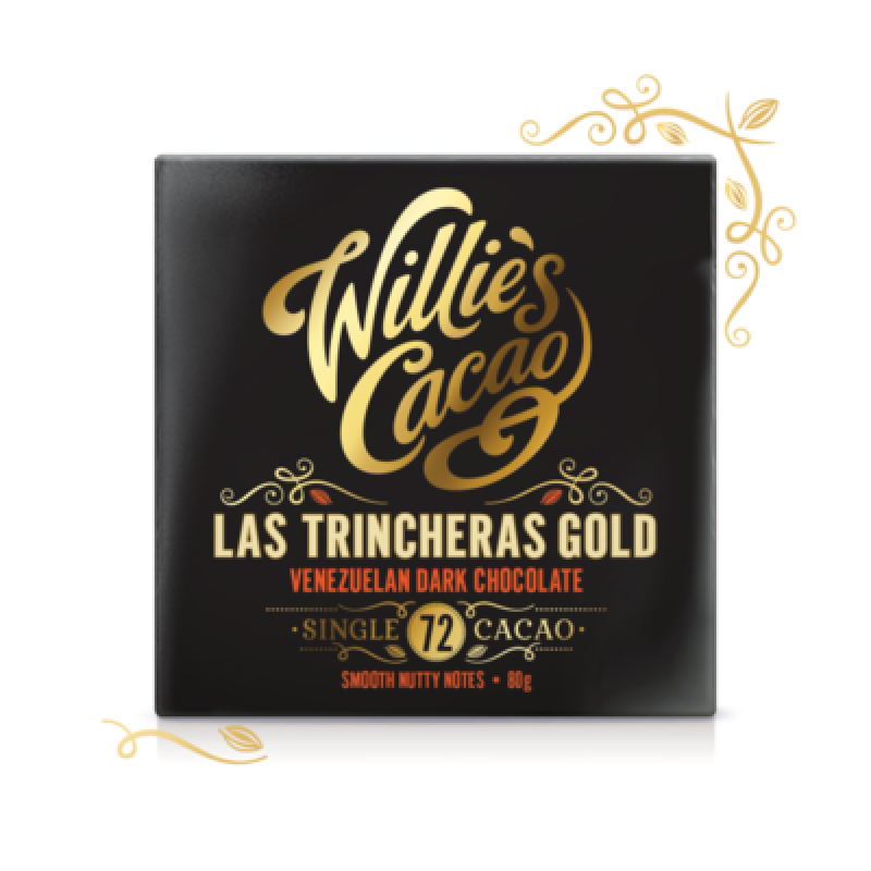 Willies Cacao Las Trincheras Gold-venezuelan Dark Chocolate 72% 50g