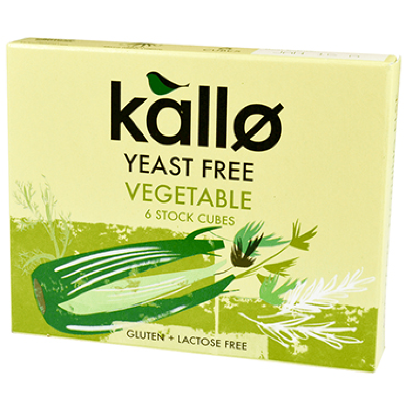 KALLO ORGANIC YEAST FREE VEGETABLE STOCK CUBES 66GM (6 STOCK CUBES)