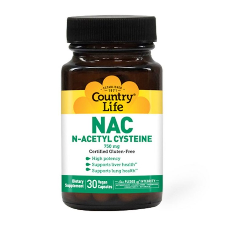 COUNTRY LIFE N-ACETYL CYSTEINE (NAC) 750MG 30’S