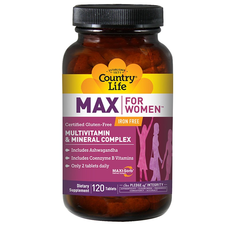 COUNTRY LIFE MAX FOR WOMEN IRON FREE 120 CAPS