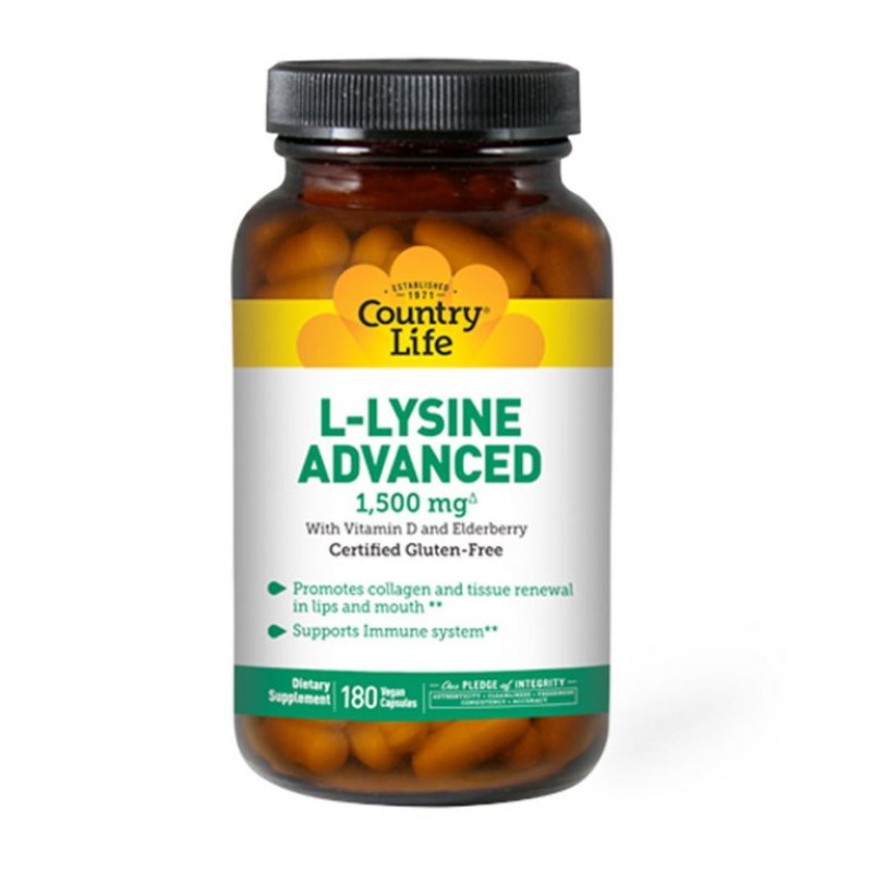 COUNTRY LIFE L-LYSINE ADVANCED 1500MG 180’S