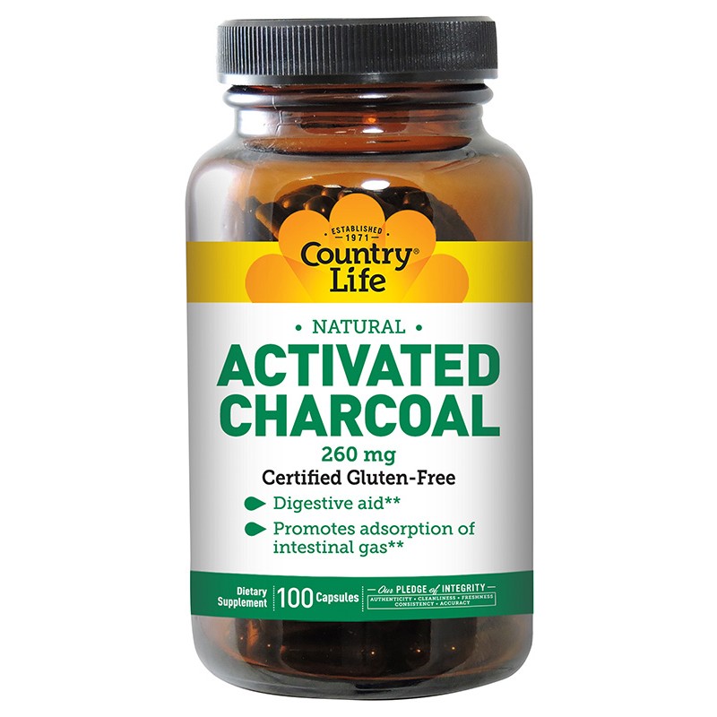 COUNTRY LIFE ACTIVATED CHARCOAL 100 CAPS