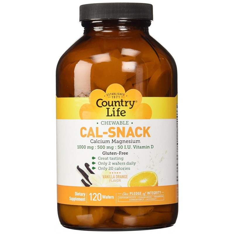 COUNTRY LIFE CAL-SNACK CHEWABLE VANILLA ORANGE 120’S