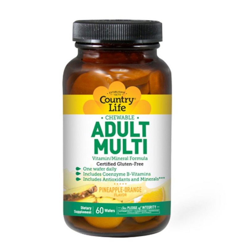 COUNTRY LIFE ADULT MULTI-VITAMIN CHEWABLE FORMULA 60’S