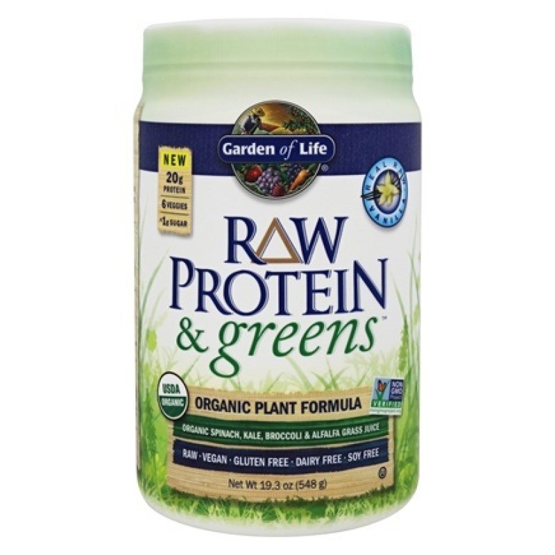 GARDEN OF LIFE ORGANIC RAW PROTEIN & GREENS VANILLA FLAVOUR 548G