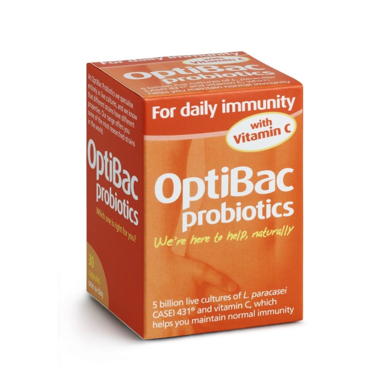 OPTIBAC PROBIOTICS DAILY IMMUNITY WITH VITAMIN C 30'S