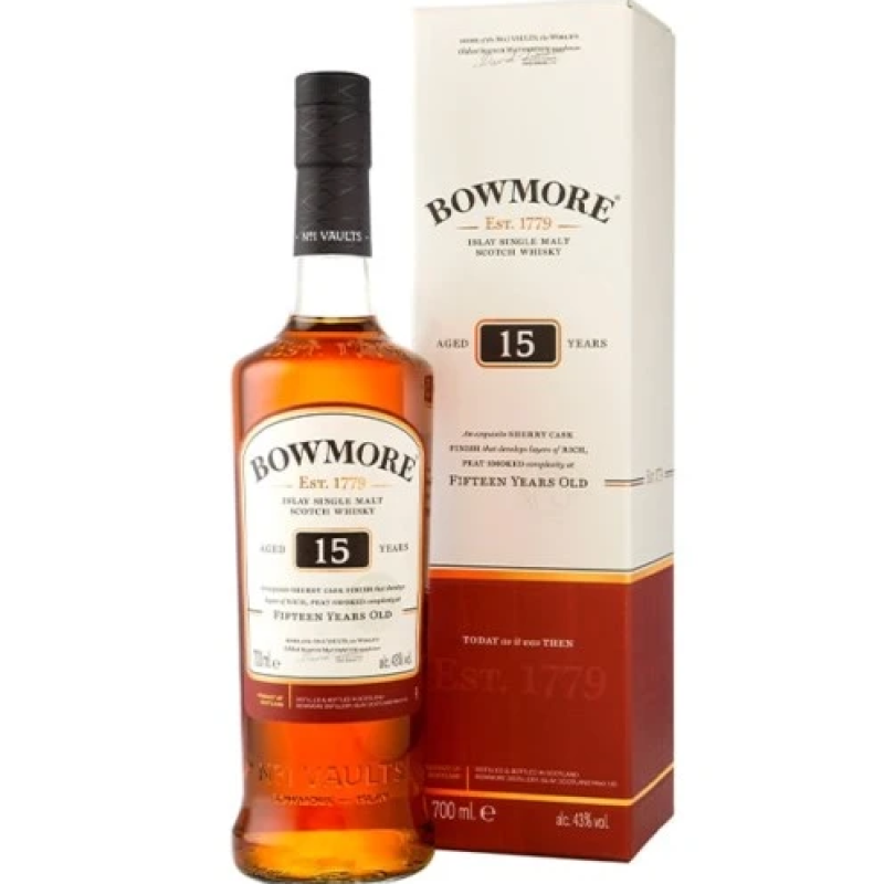 BOWMORE 15 YEAR OLD WHISKY 700ML