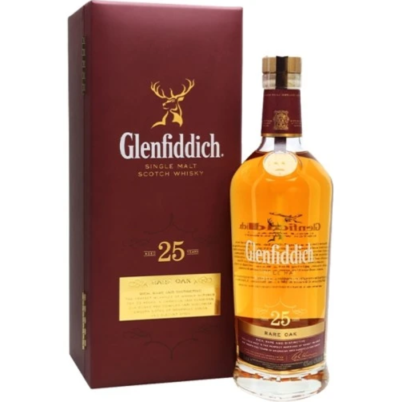 GLENFIDDICH 25 YEAR OLD RARE OAK WHISKY 700ML