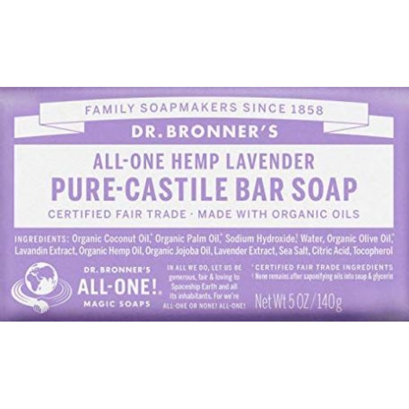 DR BRONNER'S ALL IN ONE HEMP LAVENDER PURE CASTILE BAR SOAP 140G