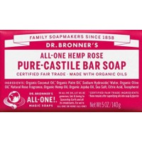 DR BRONNER'S ALL IN ONE HEMP ROSE PURE CASTILE BAR SOAP 140G